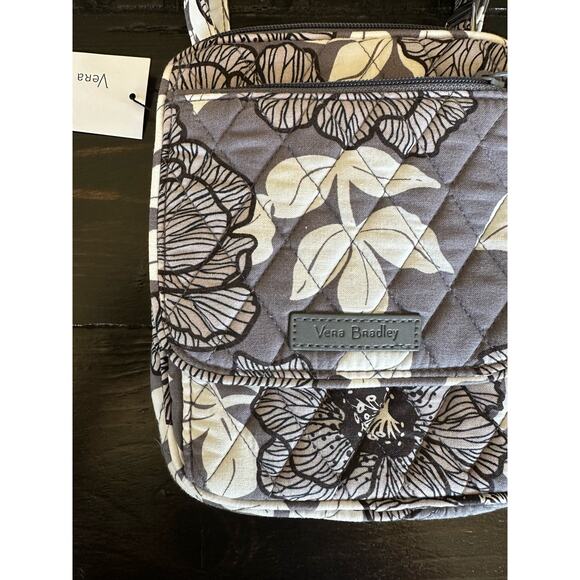 Vera Bradley Mini Hipster - RFID - Moon Shadow Meadow - Grey and White - NWT - Picture 3 of 8